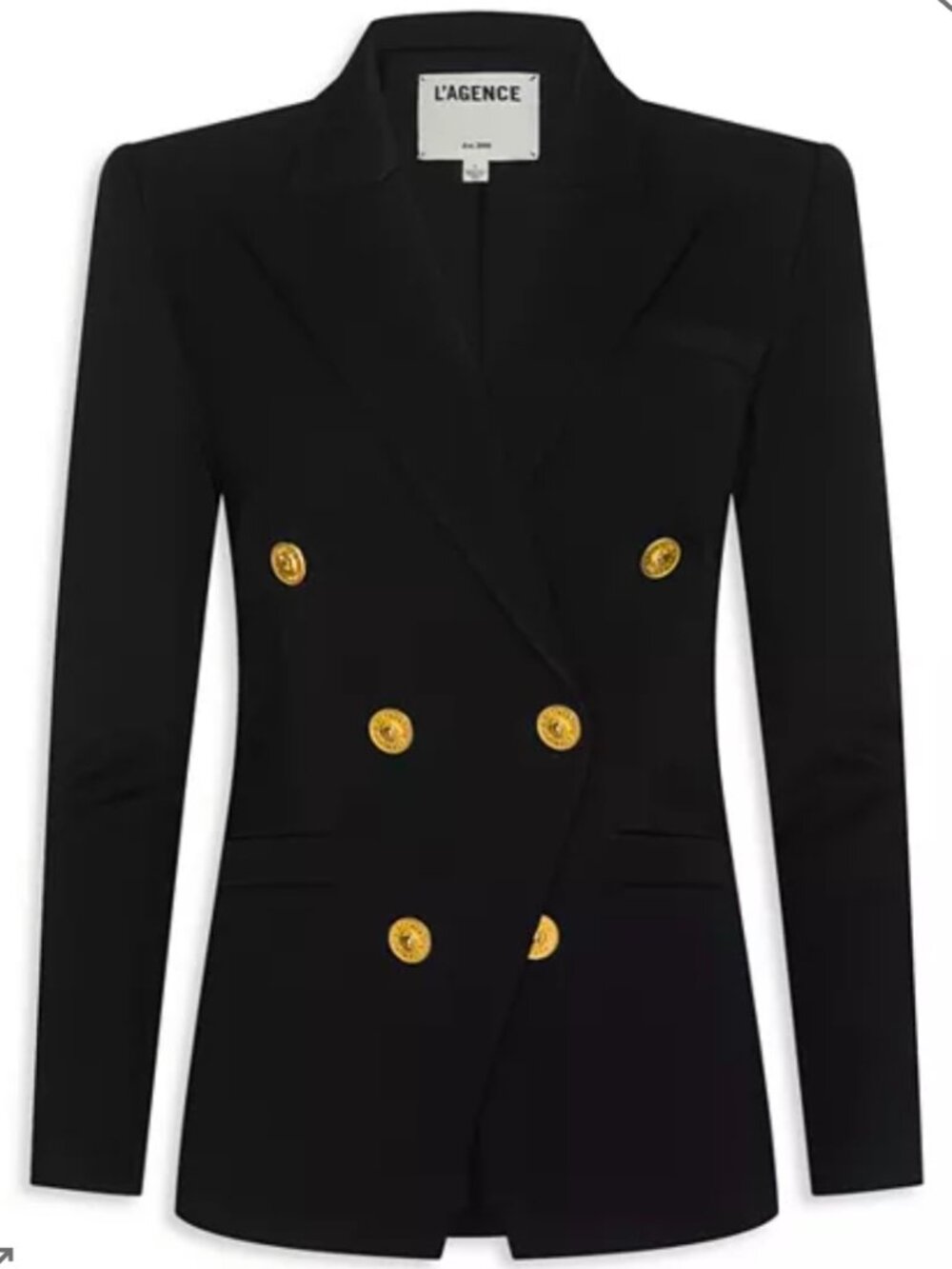 NWT Black L'AGENCE Kyomi Double Breasted Blazer Size 8 - Picture 4 of 7